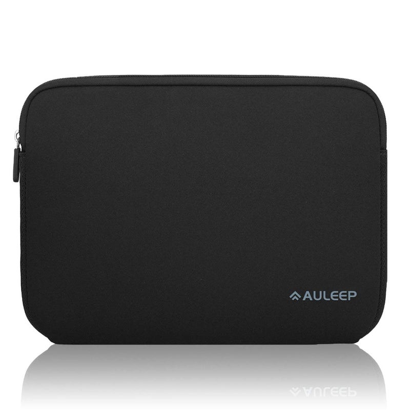 AULEEP 13-14 Inch Laptop Sleeves, Neoprene Water-Resistant Notebook Computer Pocket Tablet Chromebook Carrying Sleeve for MacBook Air/MacBook Pro 13-14 inch for HP/Dell/Lenovo/Asus/Acer, Black - Image 1